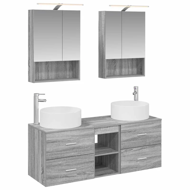 Vonios baldų rinkinys 5 pcs Pilka Sonoma