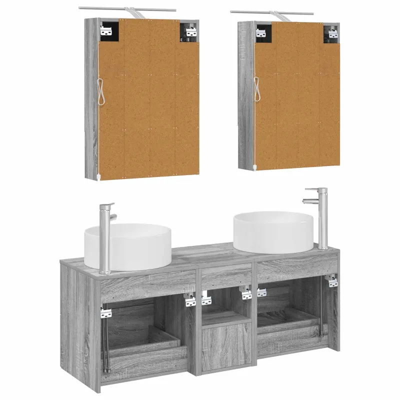 Vonios baldų rinkinys 5 pcs Pilka Sonoma
