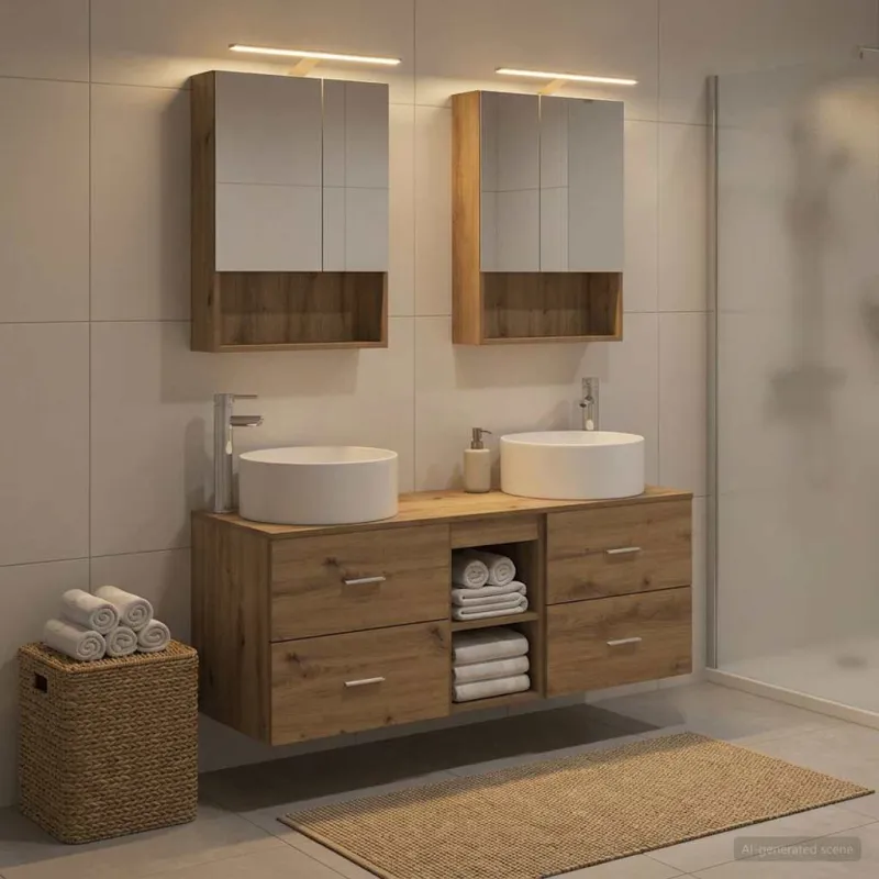 Vonios baldų rinkinys 5 pcs Artisano ąžuolo