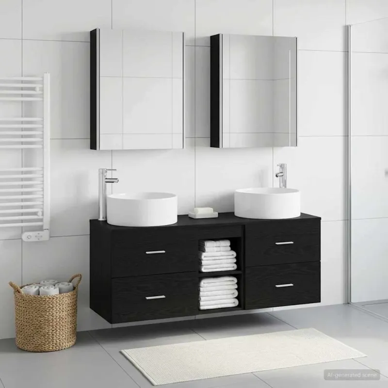 Vonios baldų rinkinys 5 pcs Juodojo ąžuolo