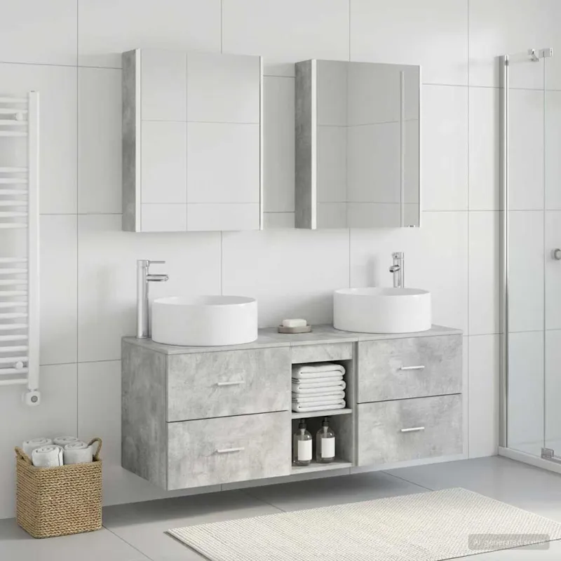 Vonios baldų rinkinys 5 pcs Betono pilka
