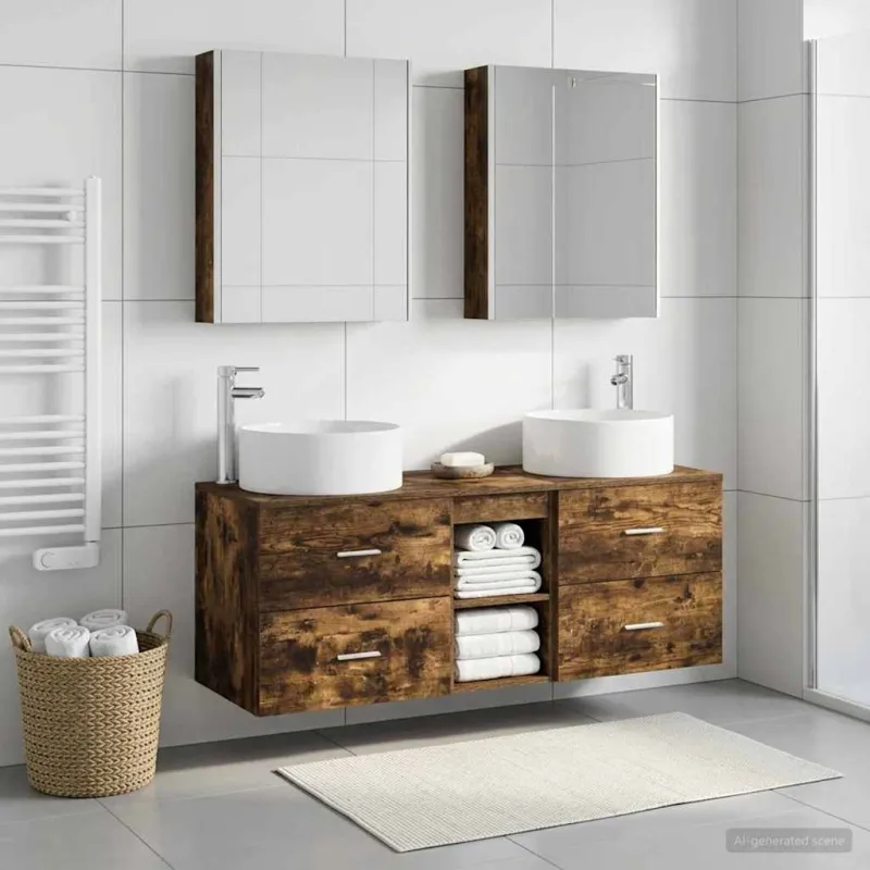Vonios baldų rinkinys 5 pcs Dūminio ąžuolo