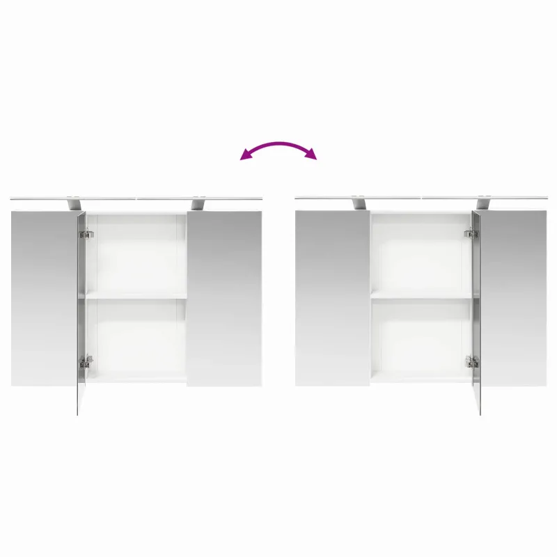 Vonios baldų rinkinys 4 pcs Balta Apdirbta mediena ir stiklas
