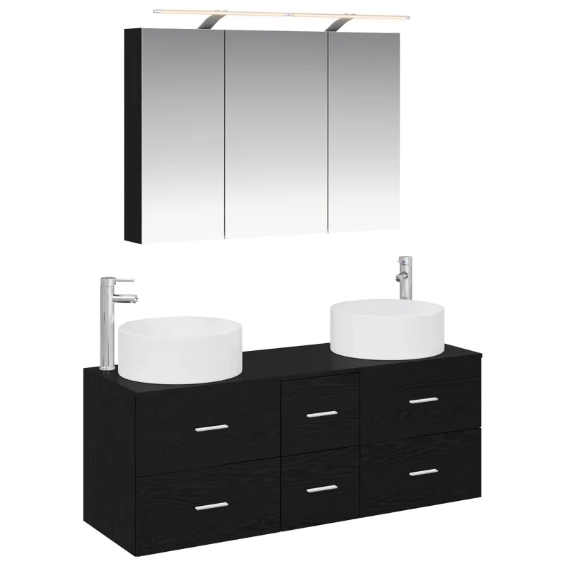 Vonios baldų rinkinys 4 pcs Juodojo ąžuolo