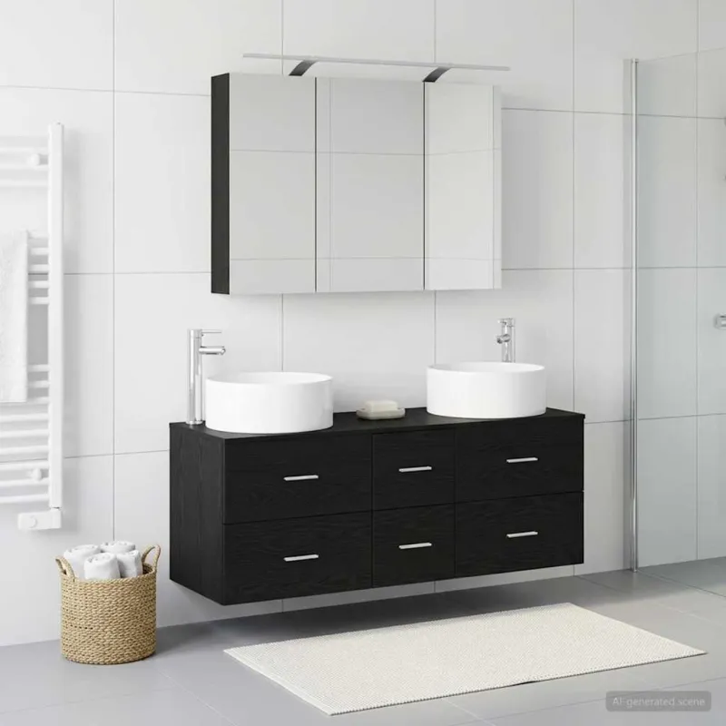 Vonios baldų rinkinys 4 pcs Juodojo ąžuolo