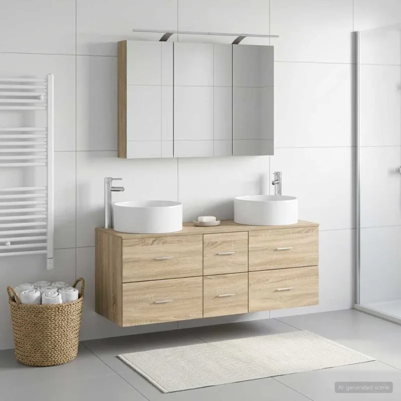 Vonios baldų rinkinys 4 pcs Sonoma ąžuolas