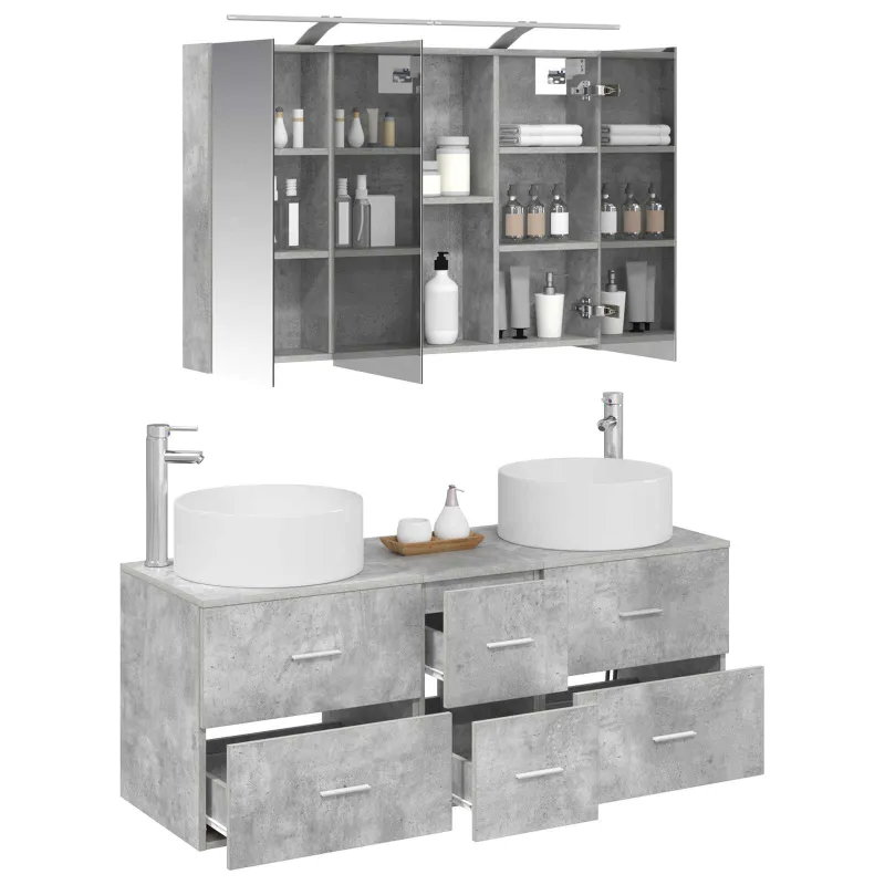 Vonios baldų rinkinys 4 pcs Betono pilka