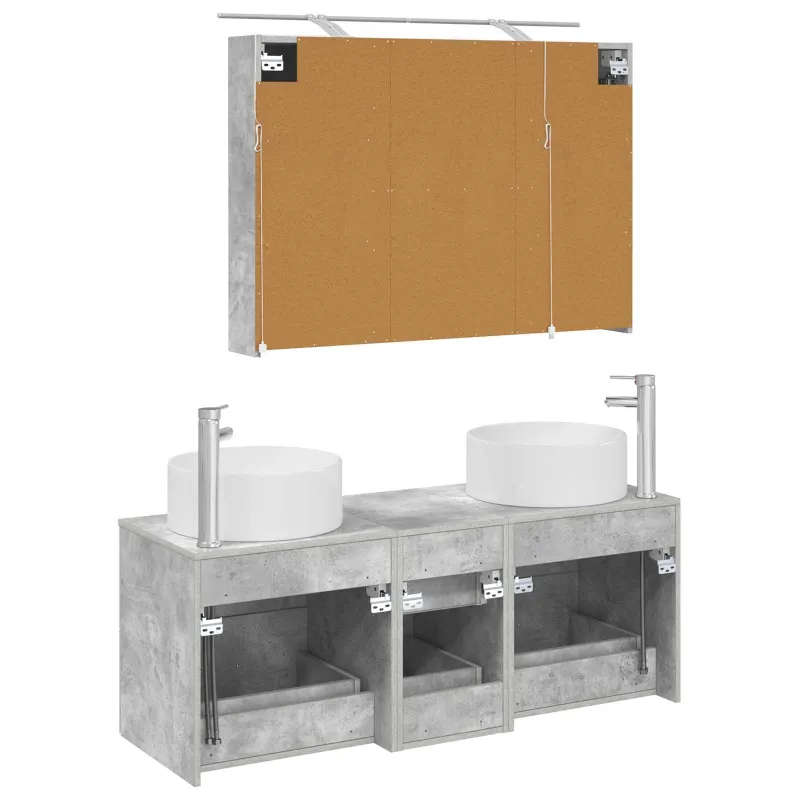 Vonios baldų rinkinys 4 pcs Betono pilka
