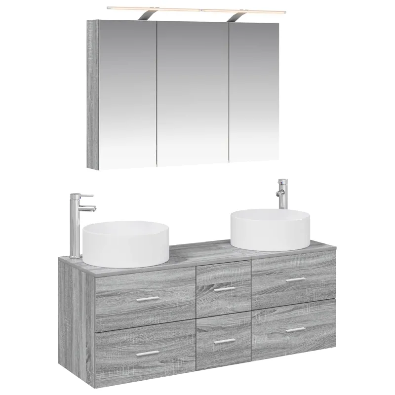 Vonios baldų rinkinys 4 pcs Pilka Sonoma