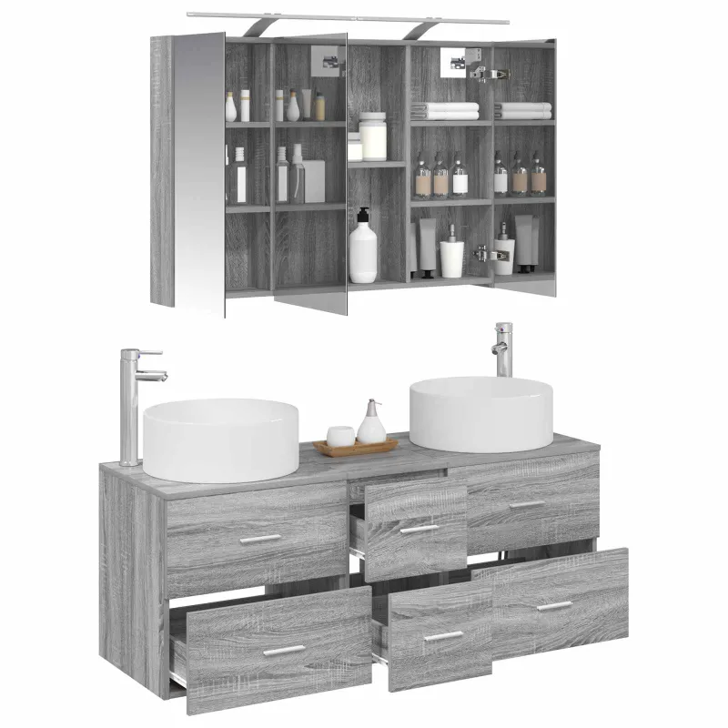Vonios baldų rinkinys 4 pcs Pilka Sonoma