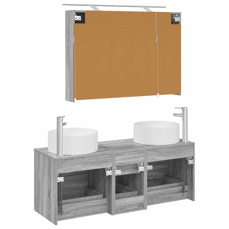 Vonios baldų rinkinys 4 pcs Pilka Sonoma
