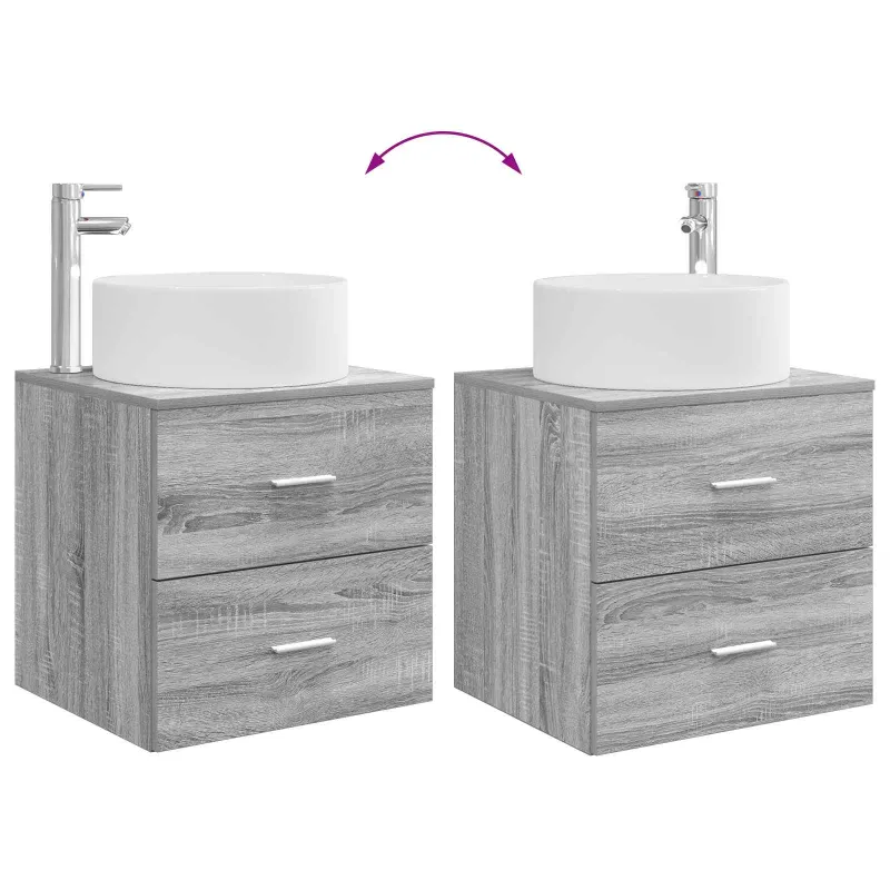 Vonios baldų rinkinys 4 pcs Pilka Sonoma