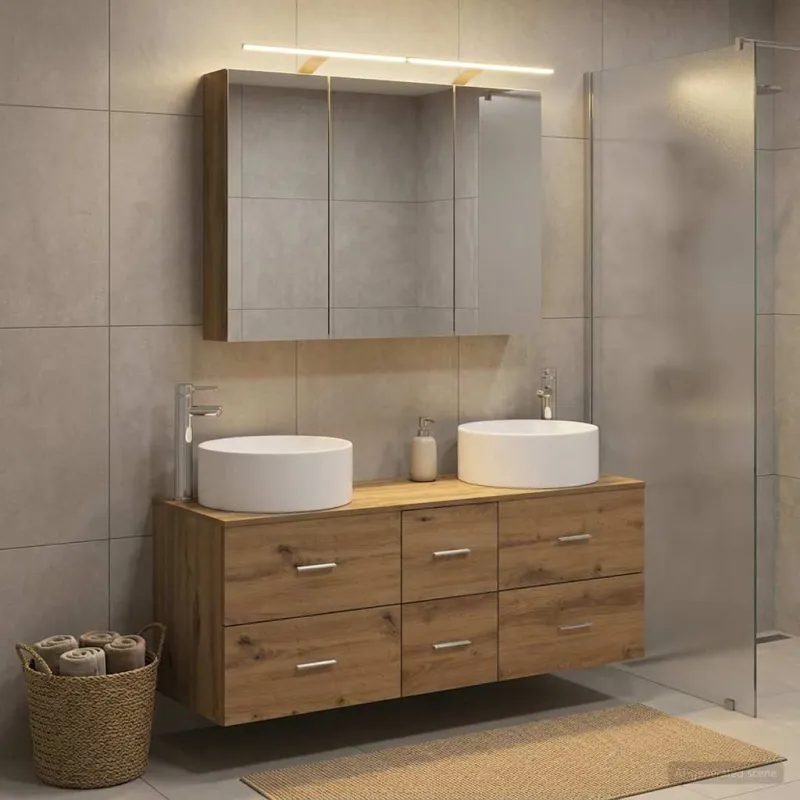 Vonios baldų rinkinys 4 pcs Artisano ąžuolo