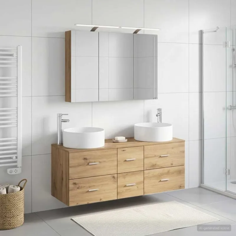 Vonios baldų rinkinys 4 pcs Artisano ąžuolo