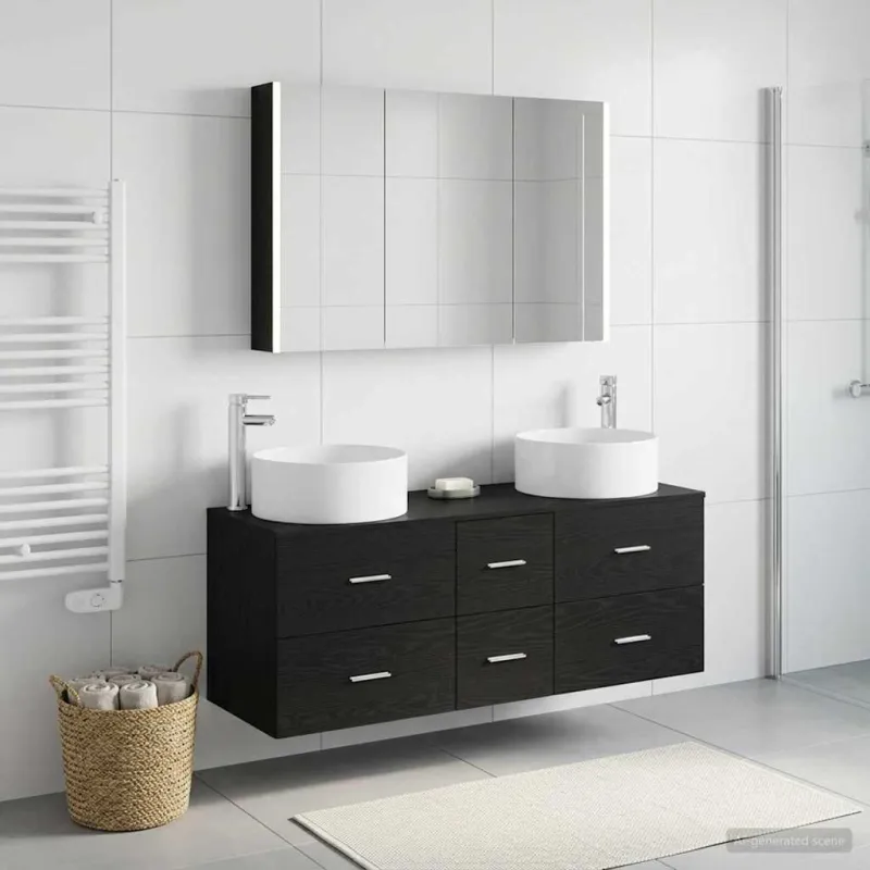 Vonios baldų rinkinys 4 pcs Juodojo ąžuolo