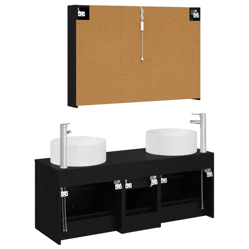 Vonios baldų rinkinys 4 pcs Juodojo ąžuolo