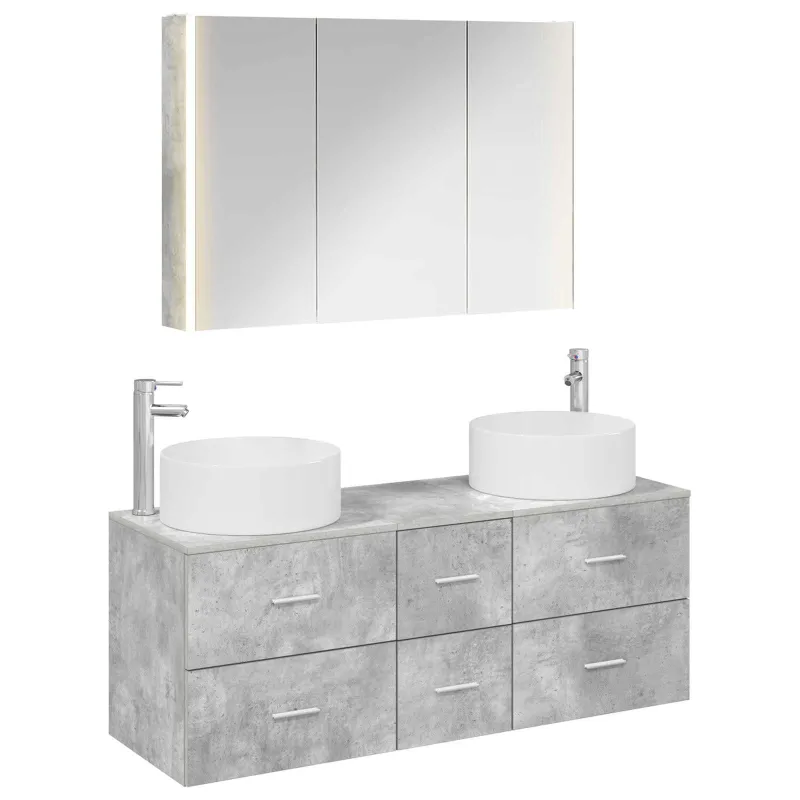 Vonios baldų rinkinys 4 pcs Betono pilka