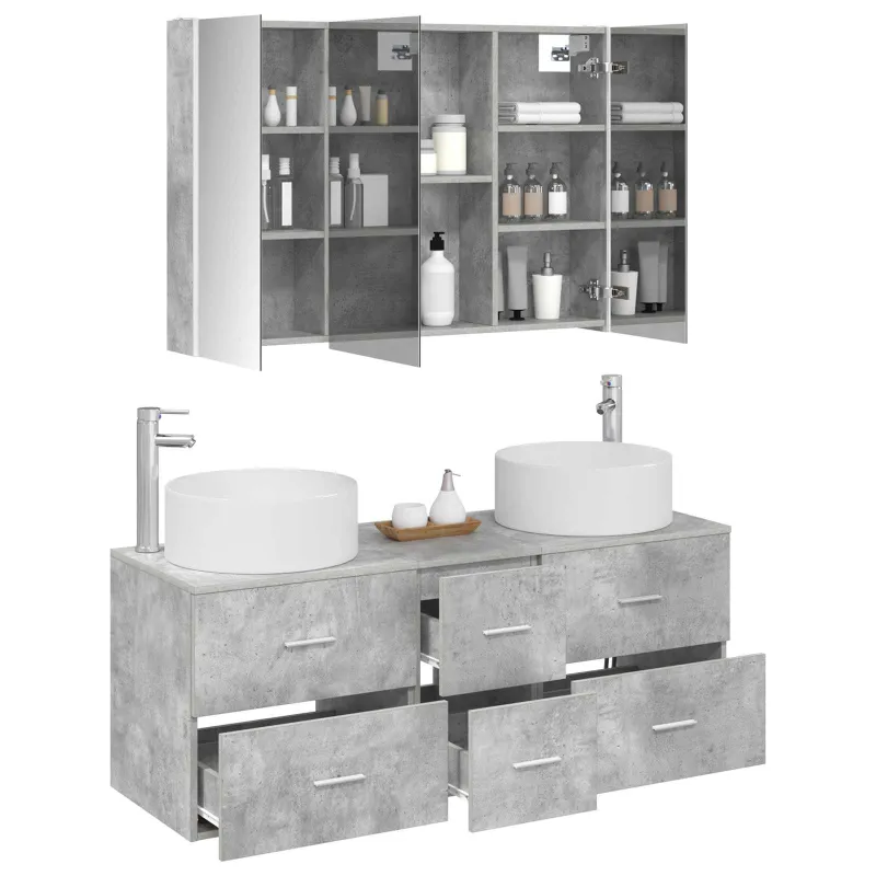 Vonios baldų rinkinys 4 pcs Betono pilka