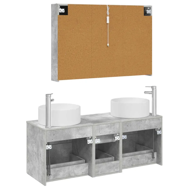 Vonios baldų rinkinys 4 pcs Betono pilka