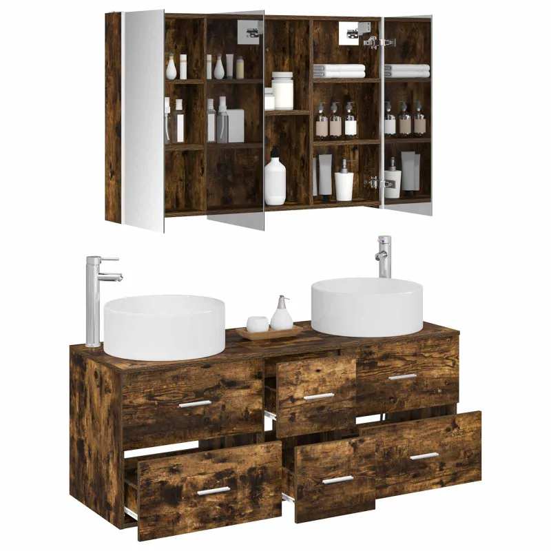 Vonios baldų rinkinys 4 pcs Dūminio ąžuolo