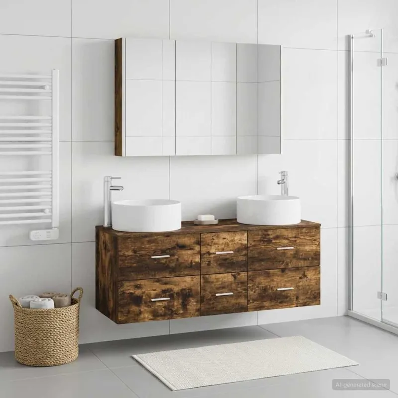 Vonios baldų rinkinys 4 pcs Dūminio ąžuolo