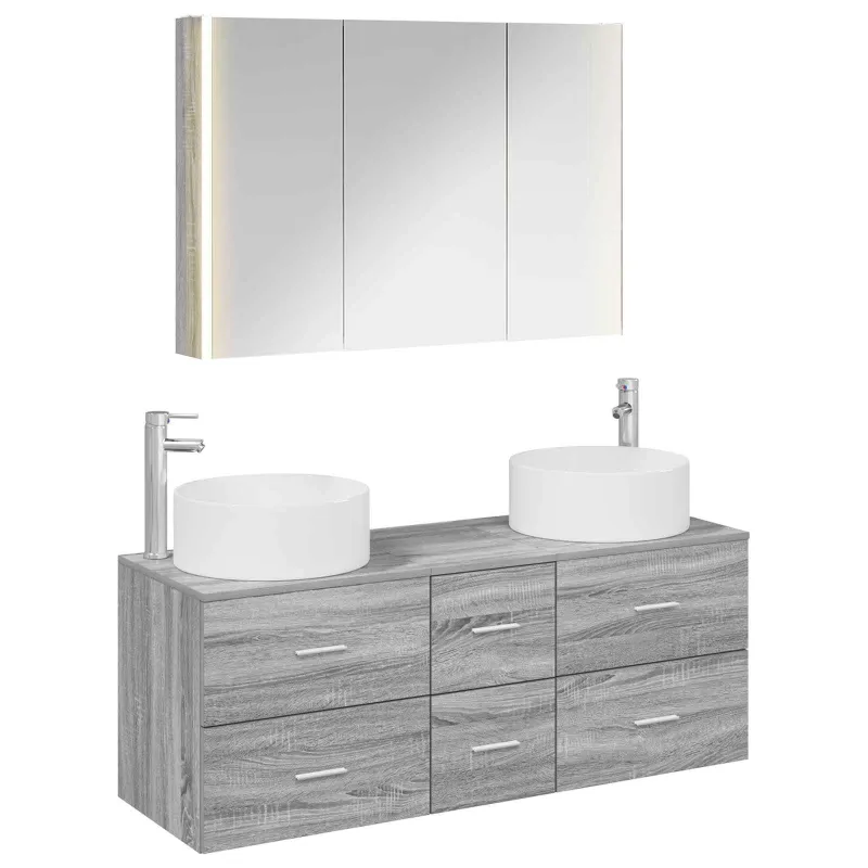 Vonios baldų rinkinys 4 pcs Pilka Sonoma