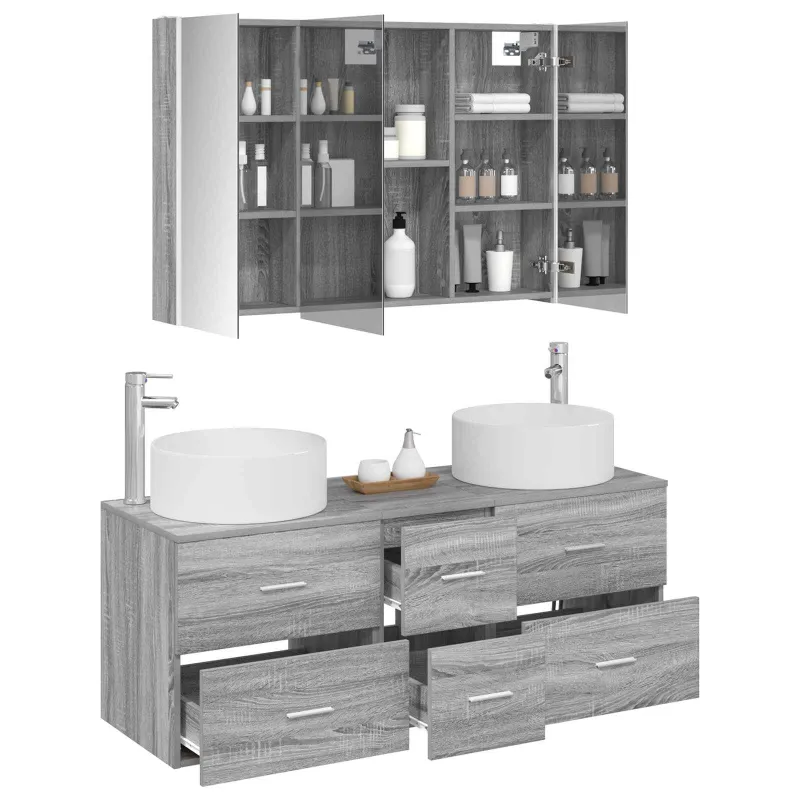 Vonios baldų rinkinys 4 pcs Pilka Sonoma