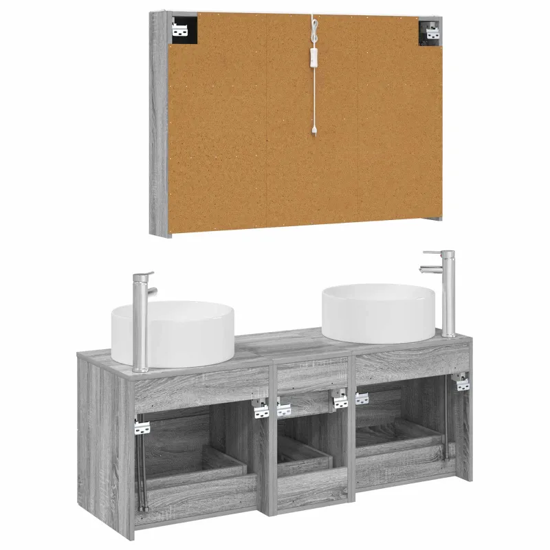 Vonios baldų rinkinys 4 pcs Pilka Sonoma