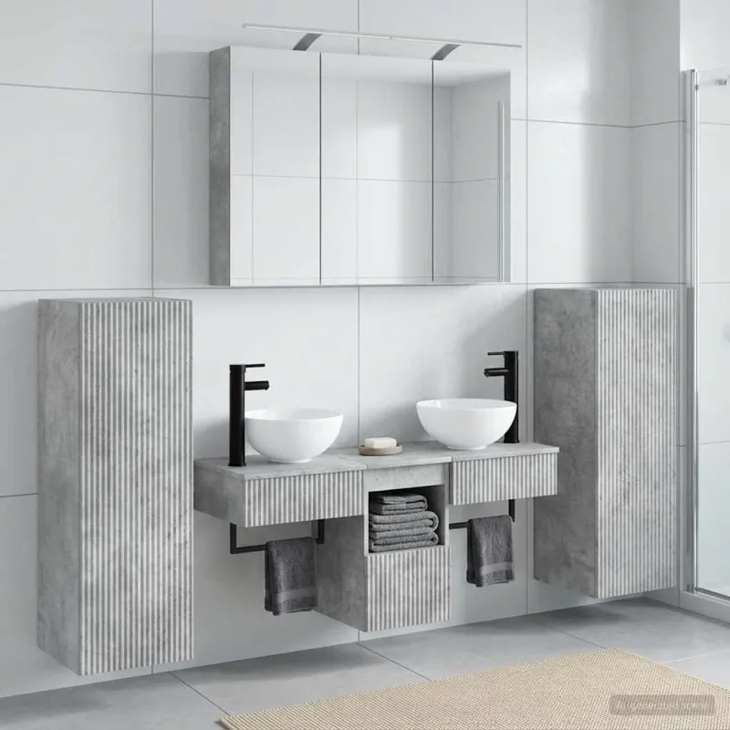 Vonios baldų rinkinys 6 pcs Betono pilka
