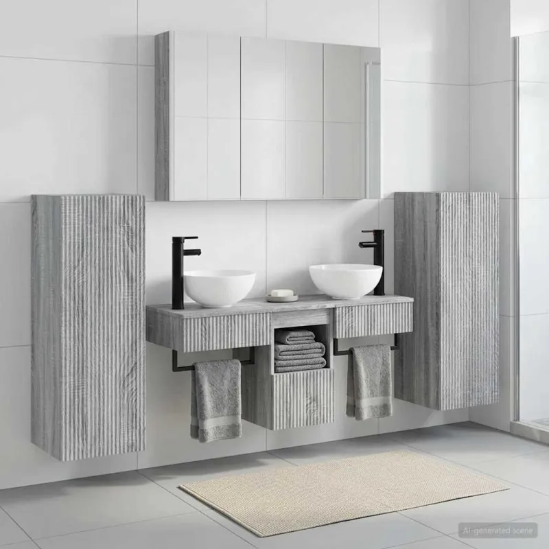 Vonios baldų rinkinys 6 pcs Pilka Sonoma