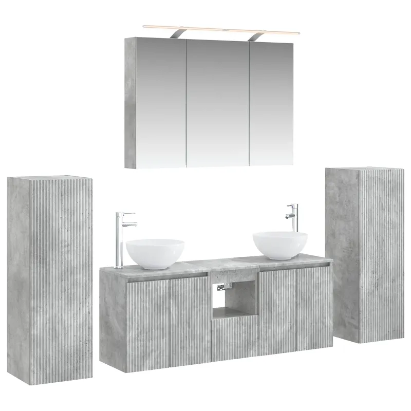 Vonios baldų rinkinys 6 pcs Betono pilka