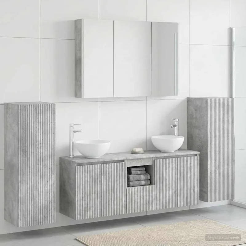 Vonios baldų rinkinys 6 pcs Betono pilka