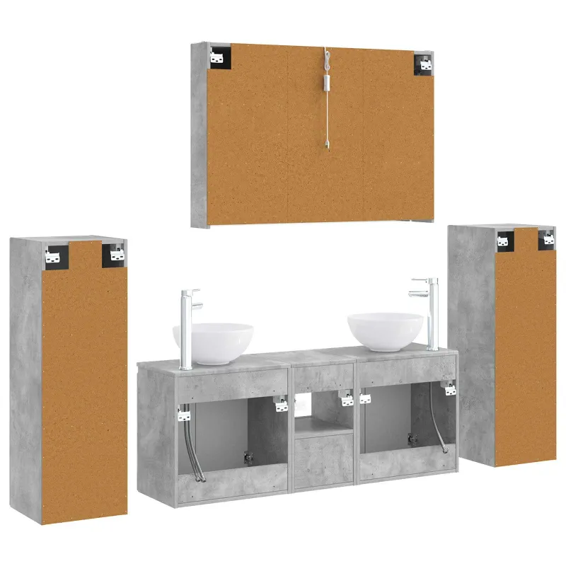Vonios baldų rinkinys 6 pcs Betono pilka