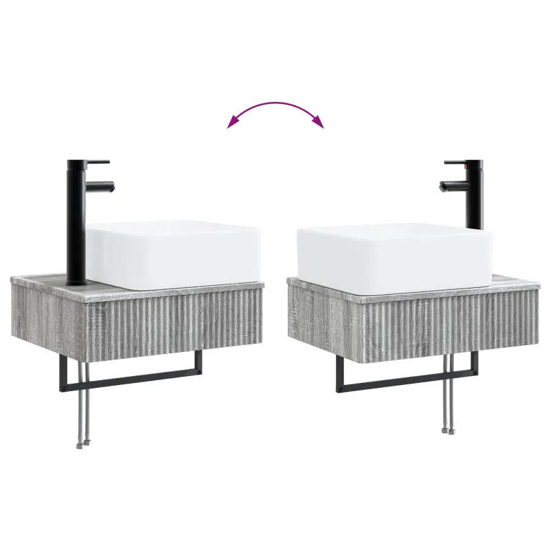 Vonios baldų rinkinys 6 pcs Pilka Sonoma