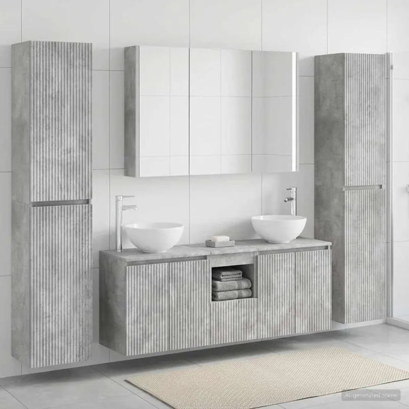 Vonios baldų rinkinys 6 pcs Betono pilka