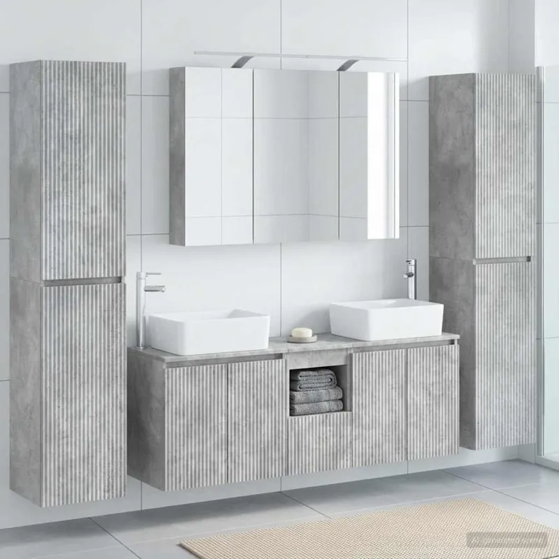 Vonios baldų rinkinys 6 pcs Betono pilka