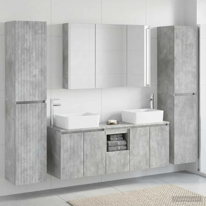 Vonios baldų rinkinys 6 pcs Betono pilka