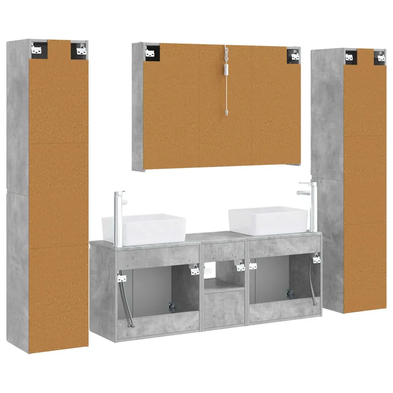 Vonios baldų rinkinys 6 pcs Betono pilka