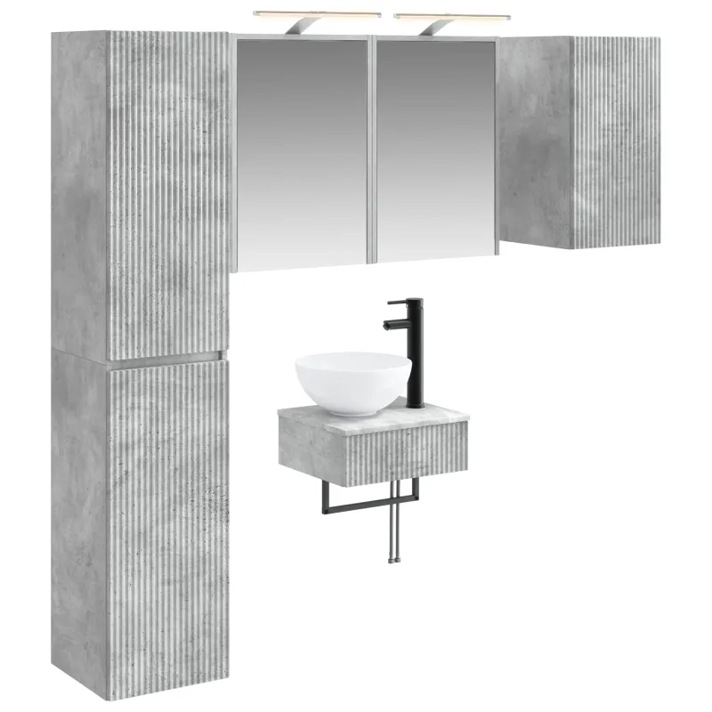 Vonios baldų rinkinys 5 pcs Betono pilka