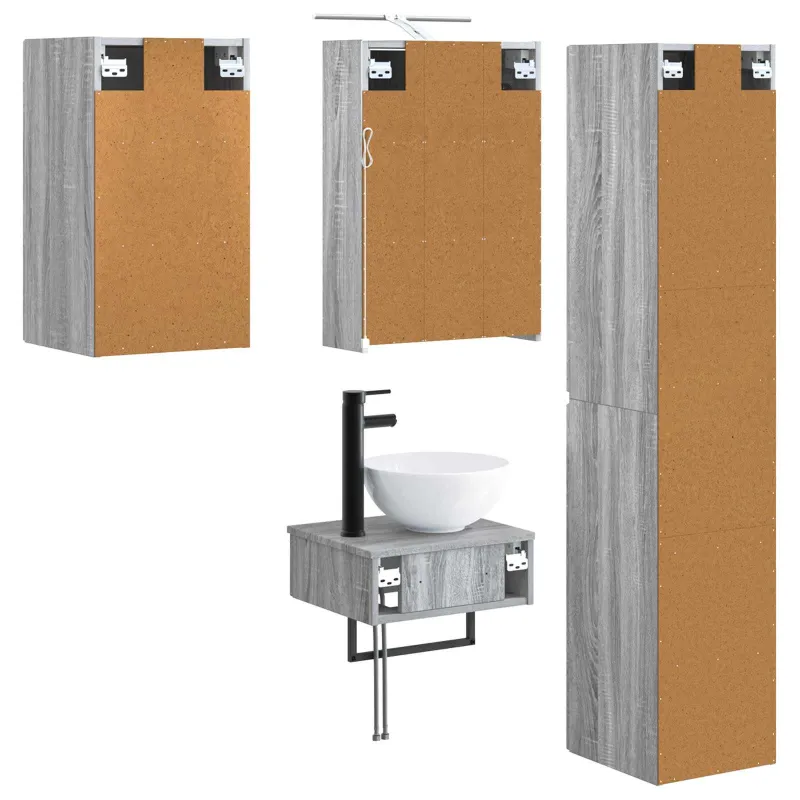 Vonios baldų rinkinys 5 pcs Pilka Sonoma