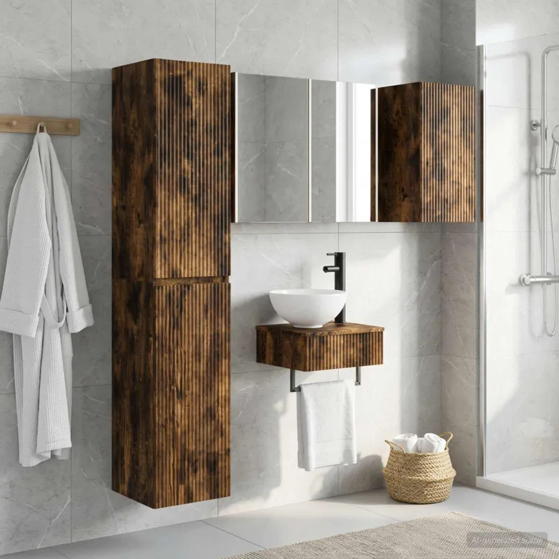 Vonios baldų rinkinys 5 pcs Dūminio ąžuolo