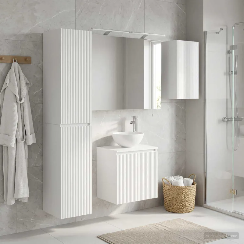 Vonios spintos komplektas 5 pcs Balta 50 x 14,5 x 70 cm
