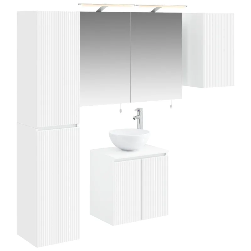 Vonios spintos komplektas 5 pcs Balta 50 x 14,5 x 70 cm