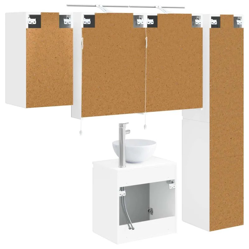Vonios spintos komplektas 5 pcs Balta 50 x 14,5 x 70 cm