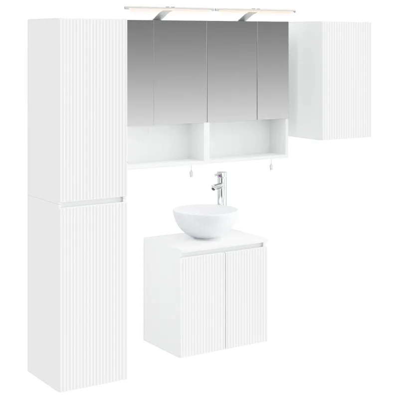 Vonios spintos komplektas 5 pcs Balta 50 x 14,5 x 70 cm