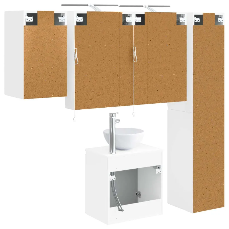 Vonios spintos komplektas 5 pcs Balta 50 x 14,5 x 70 cm