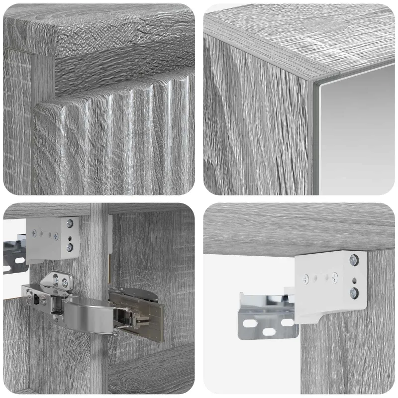 Vonios spintos komplektas 5 pcs Pilka Sonoma 50 x 14,5 x 70 cm
