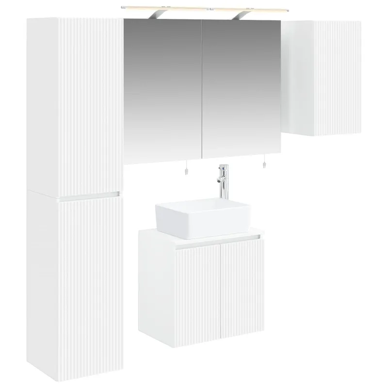 Vonios spintos komplektas 5 pcs Balta 50 x 14,5 x 70 cm