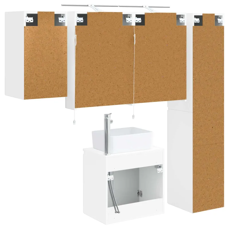 Vonios spintos komplektas 5 pcs Balta 50 x 14,5 x 70 cm