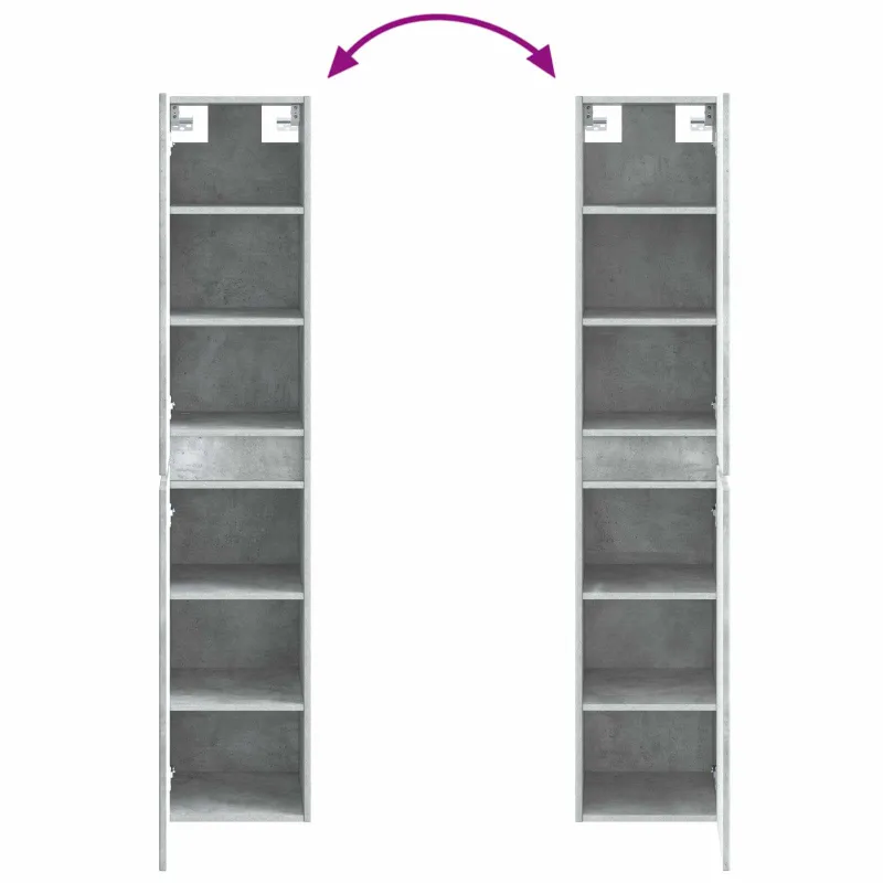 Vonios spintos komplektas 5 pcs Betono pilka 50 x 14,5 x 70 cm